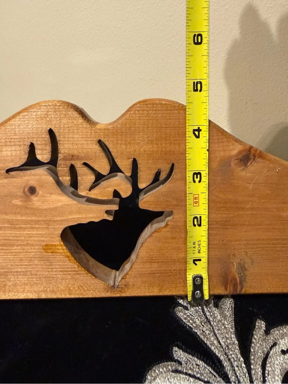 Vintage Wood Deer Elk Peg Rack Wall Mount Coat Mug Hanger